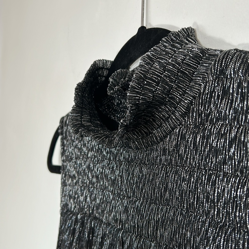 Nine West Silver Metallic Threading Sleeveless Wo… - image 3